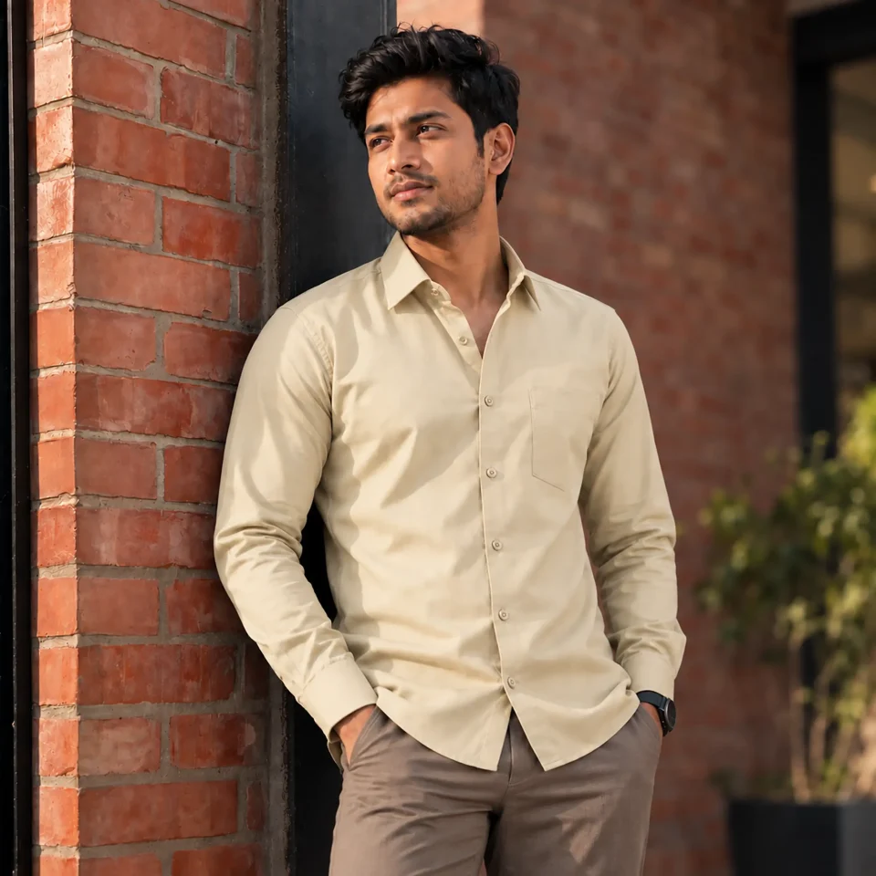 Men’s Formal Shirt - Light Yellow