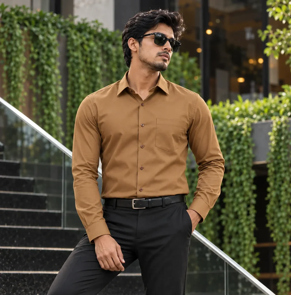 Men’s Formal Shirt - Golden