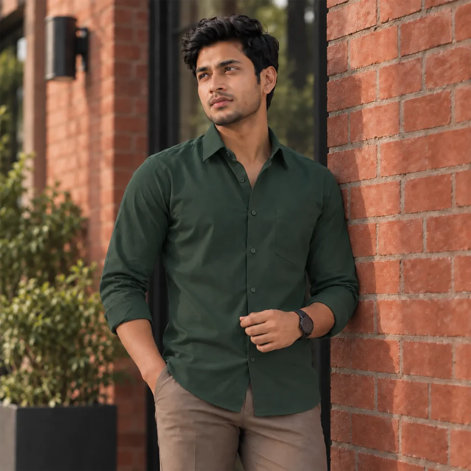 Men’s Formal Shirt - Bottle Green