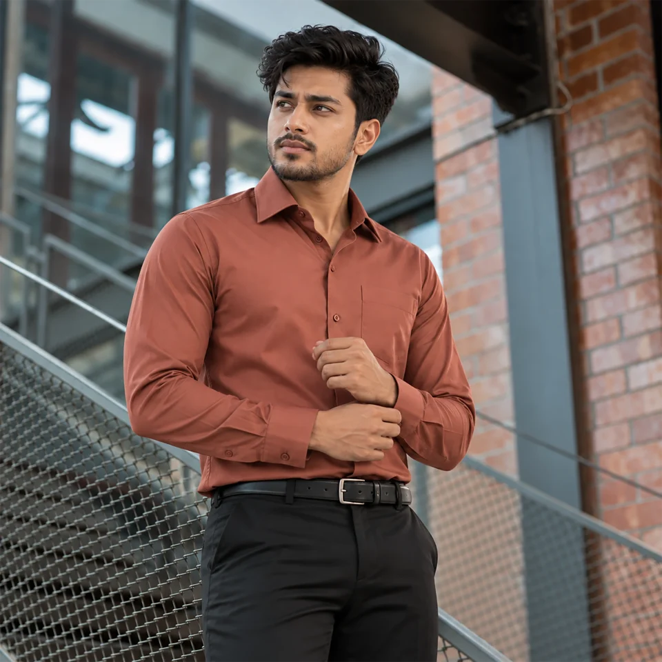 Men’s Formal Shirt - Rust