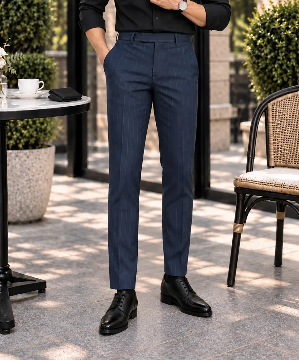 Men’s Formal Pant- Navy Stripe
