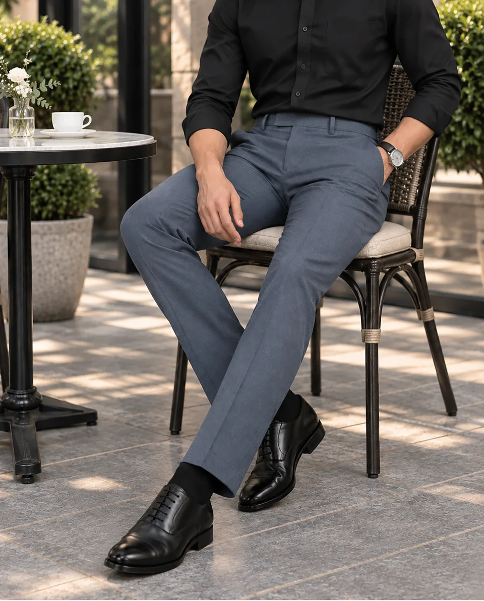 Men’s Formal Pant- Charcoal Stripe