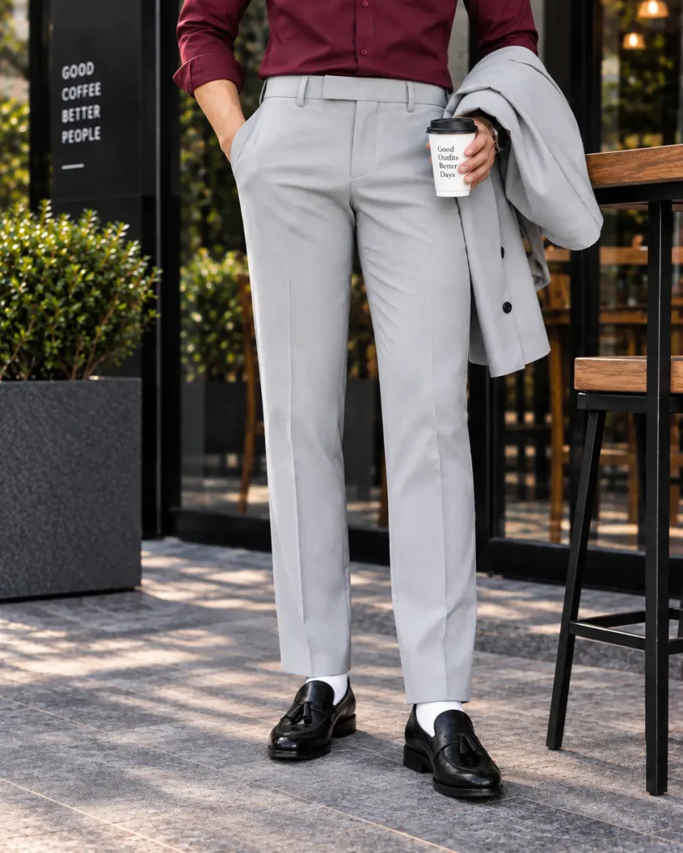 Men’s Formal Pant- Silver Gray