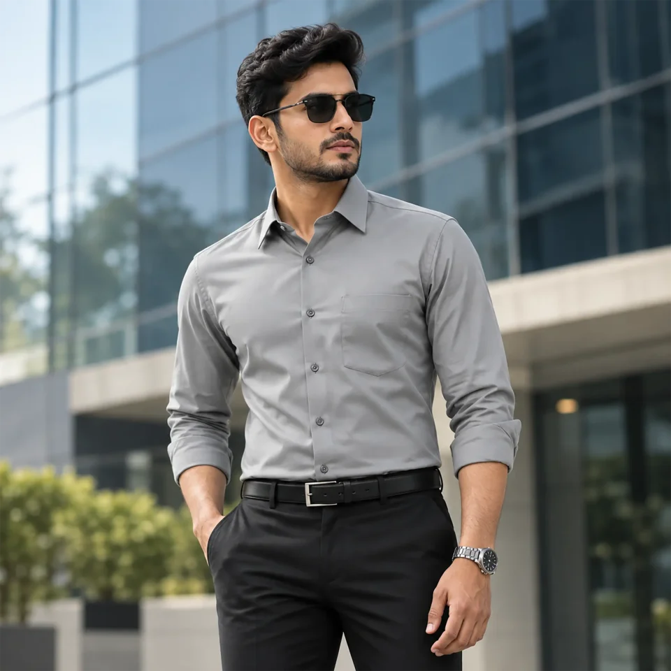 Men’s Formal Shirt - Light Ash